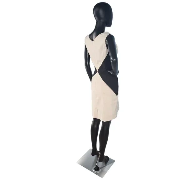 Black/Ivory Diamond Sheath Knee Length Dress - Banana Republic